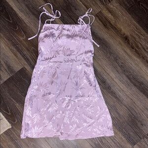 NWT Molly Green Floral Pink Lilac Lavender Tie Strap Dress